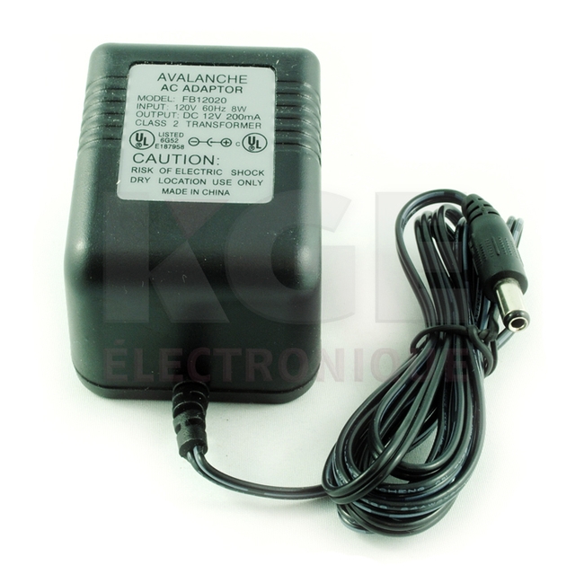 200mA 12VDC Power Supply with 2.5mm Jack