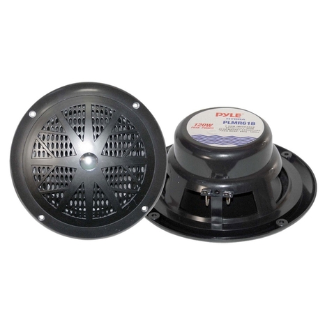 120 Watts 6.5' Dual Cone Black Marine Speakers (Pair)