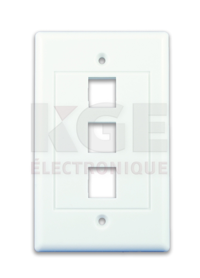 3-Port Keystone Wall Plate with Decora Outline