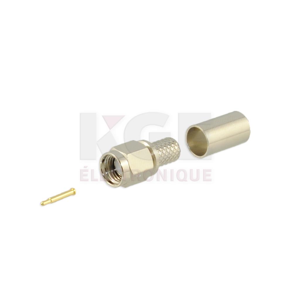 Connecteur SMA Mâle à Sertir opur RG59, 62 et 210