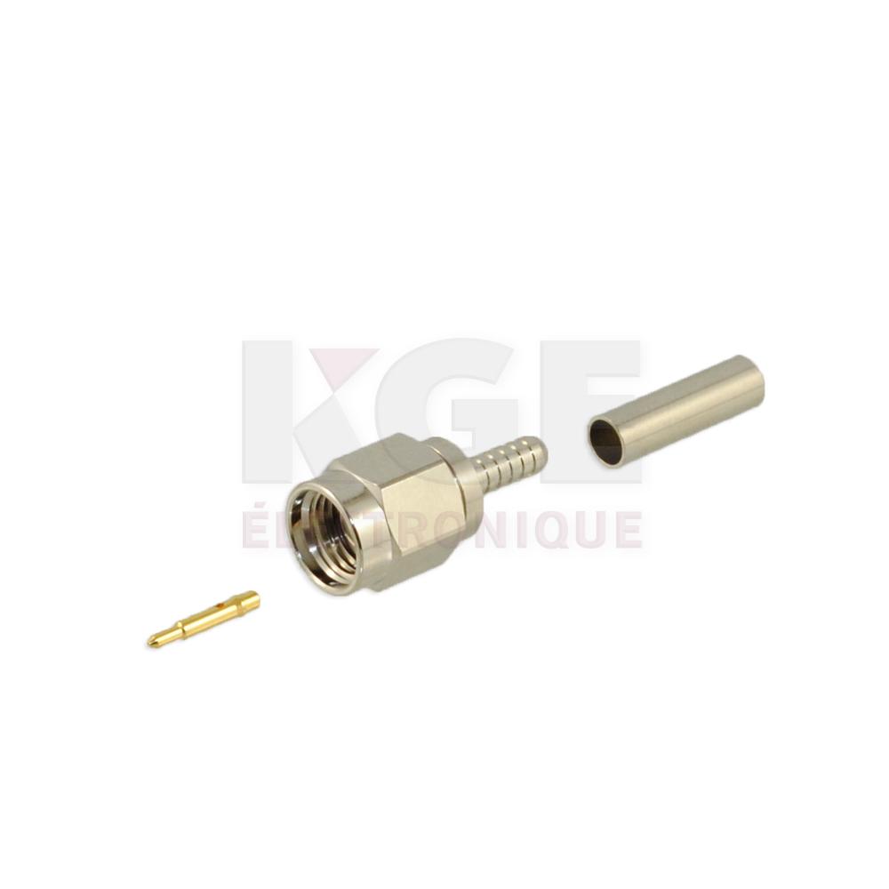Connecteur SMA Mâle à Sertir opur RG174, 188 et 316