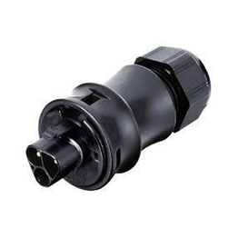 3 Pole Male Connector with Strain Relief for Large Wire