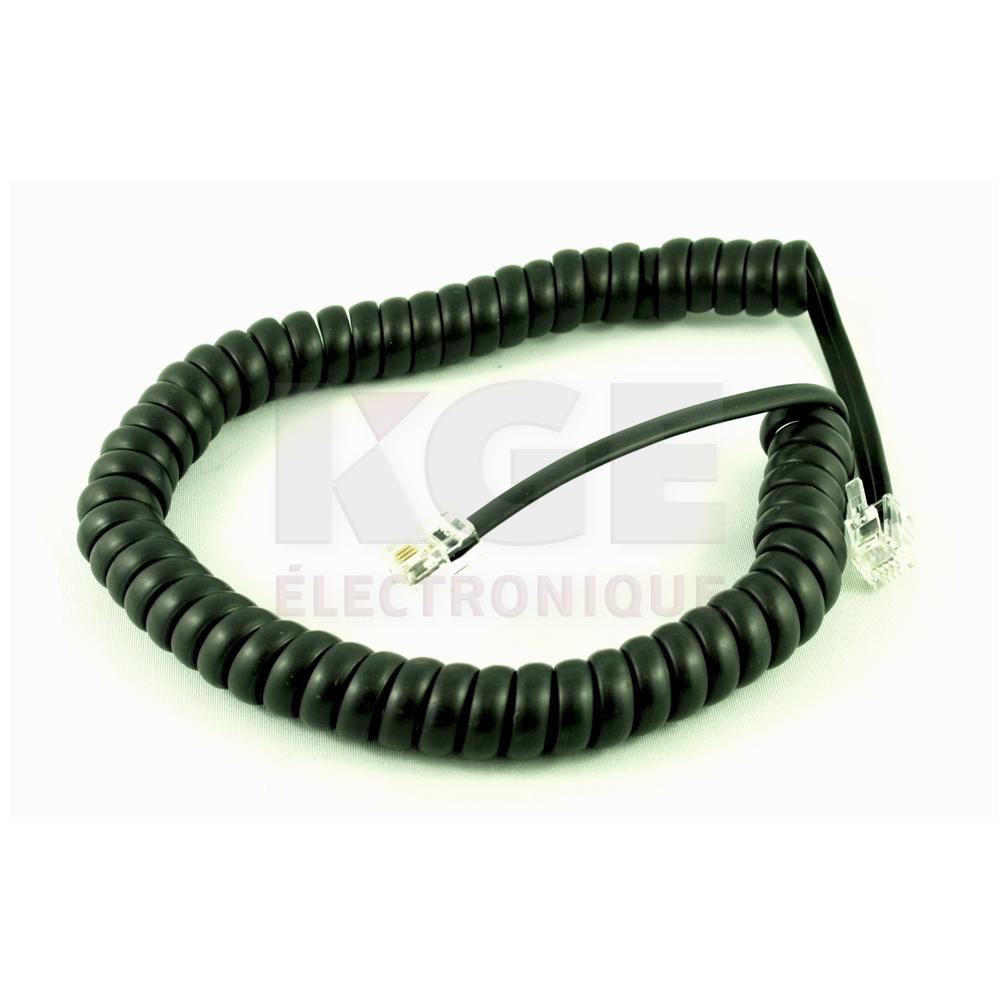 7ft 4 Conductor Retractable Handset Spiral Cord