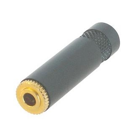 Black Metal 3 Pole 3.5mm Jack with Gold Plated Contacts