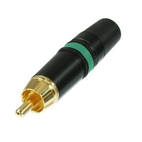 Green Phono Plug with Gold Plated Contacts