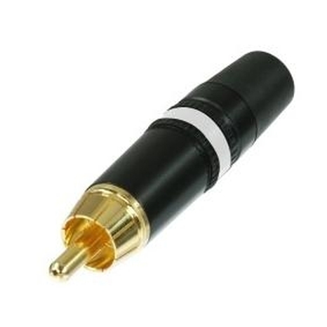 White Phono Plug with Gold Plated Contacts