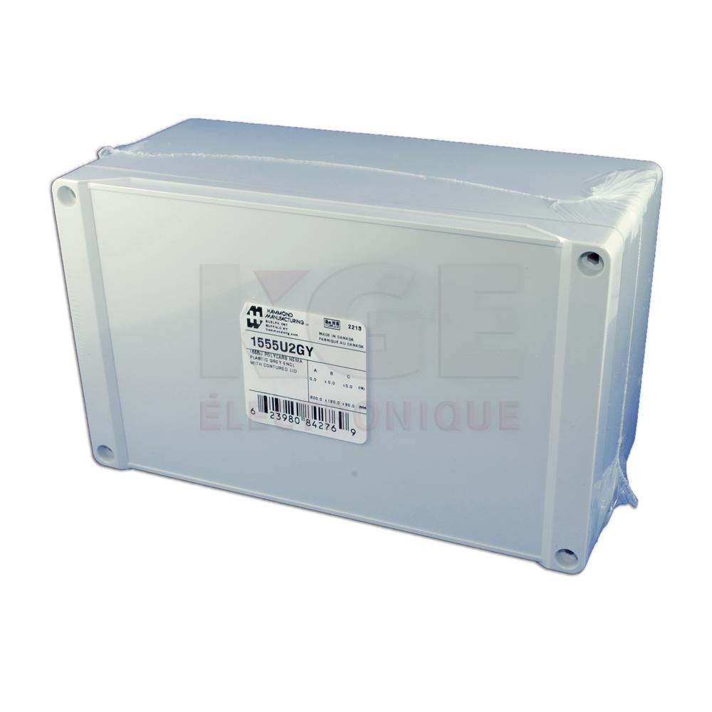 1555U2GY - Watertight Styled Lid Polycarbonate - 7.9