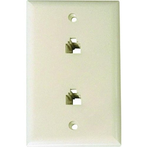 Modular Dual Phone Jack Wall Plate (White)