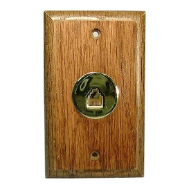 Brown Wood 4C Telephone Wall Plate