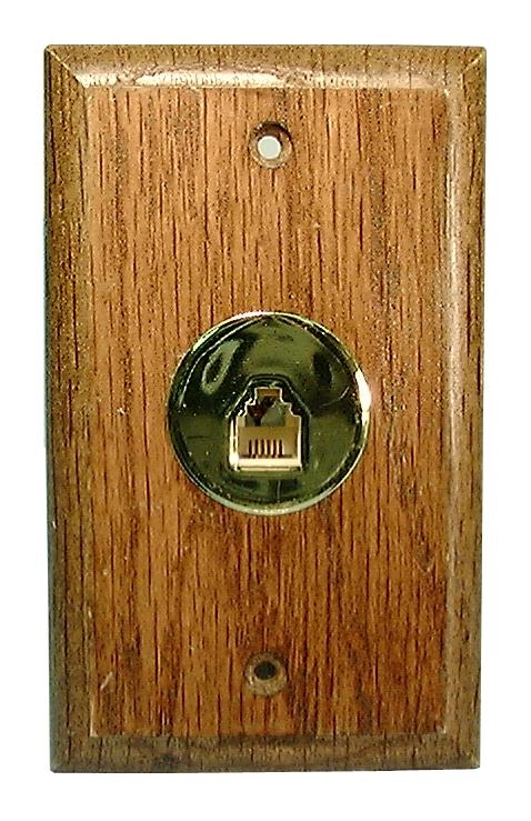 Brown Wood 4C Telephone Wall Plate