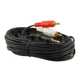 Câble 3.5mm Stéréo à 2 RCA Or 25'