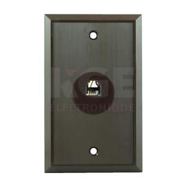 Brown 4 Contact Telephone Wall Plate