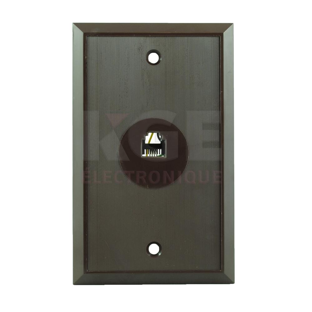 Brown 4 Contact Telephone Wall Plate