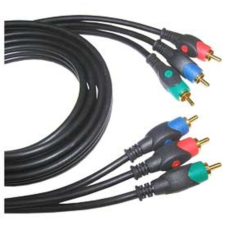 25ft Component Video Cable - 3 RCA Plug to 3 RCA Plug, Gold