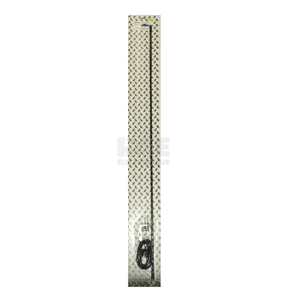 Antenne de CB 4' Noire avec Support et Fil