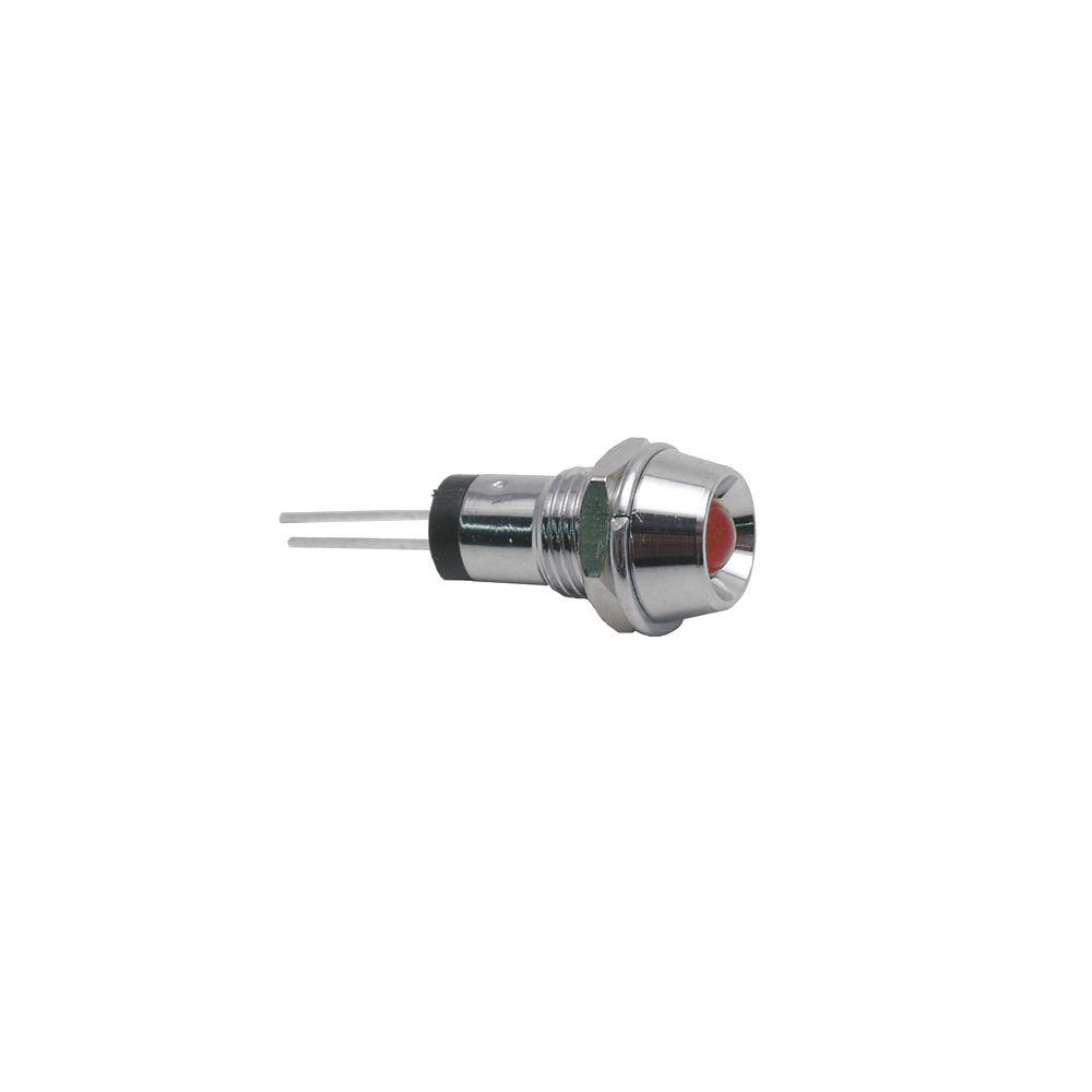 DEL de 5mm dans un Dôme en Chrome - Rouge