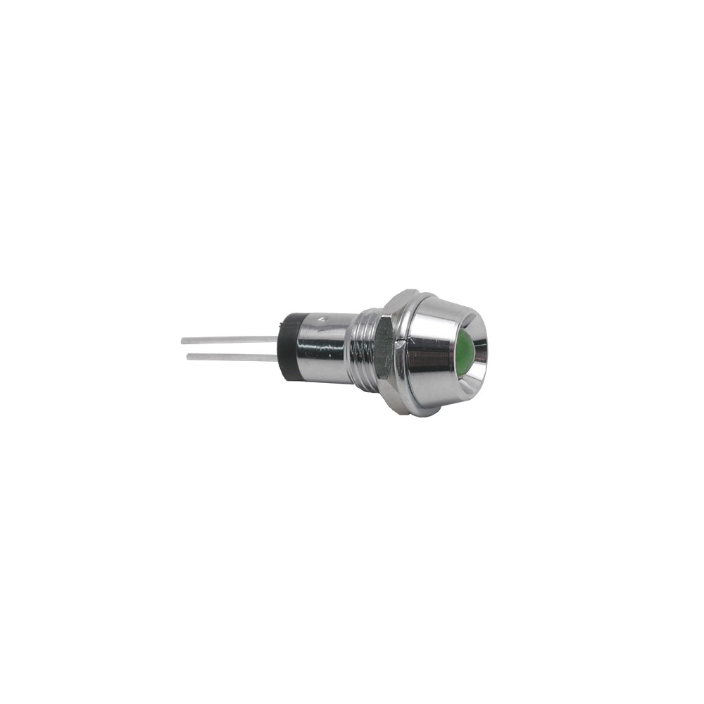 DEL de 5mm dans un Dôme en Chrome - Vert