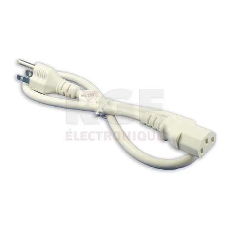 Câble d'Alimentation Prise Murale à Ordinateur 5-15P à IEC-C13 - 18AWG, Blanc, 2'