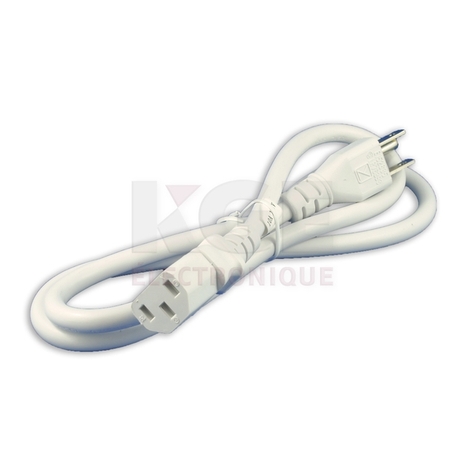 Câble d'Alimentation Prise Murale à Ordinateur 5-15P à IEC-C13 - 18AWG, Blanc, 3'