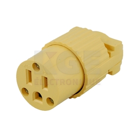 Yellow 3-Pin Female AC Plug