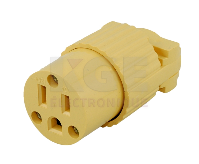 Yellow 3-Pin Female AC Plug
