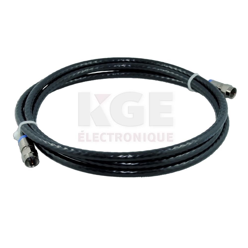 Câble RG-6 3GHz 6' Noir avec Connecteurs
