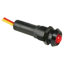 12V Red LED Lamp - Black Housing